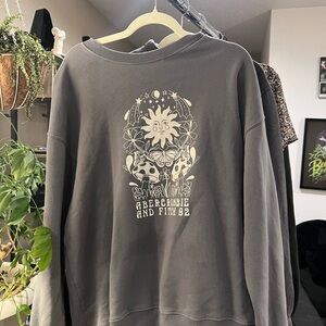 Abercrombie & Fitch Gray Crewneck Sweater with Graphic Design